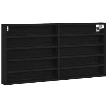 vidaXL Βιτρίνα Επιτοίχιο Μαύρη Οξυά 100x8,5x50cm