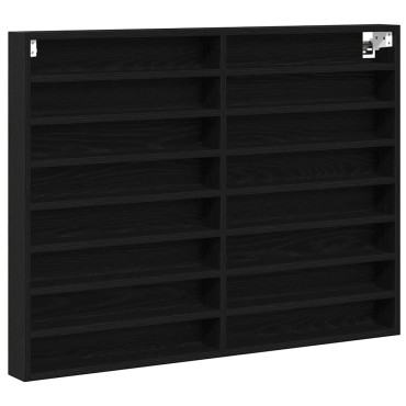 vidaXL Βιτρίνα Επιτοίχιο Μαύρη Οξυά 100x8,5x75cm