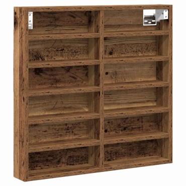 vidaXL Βιτρίνα Επιτοίχιο Παλιό ξύλο 60x8,5x58 εκ