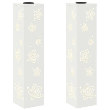 vidaXL Ηλιακό LED Φως Δρόμου 2 τμχ. Θερμό λευκό 18 x 18 x 80 εκ.