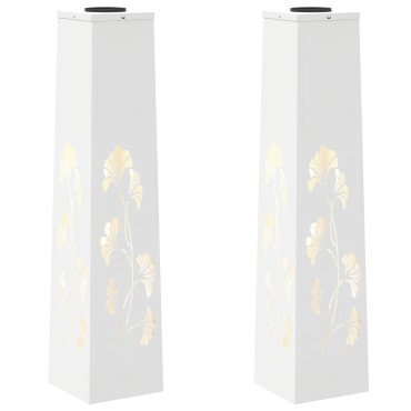 vidaXL Ηλιακό LED Φως Δρόμου 2 τμχ. Θερμό λευκό 18 x 18 x 80 εκ.