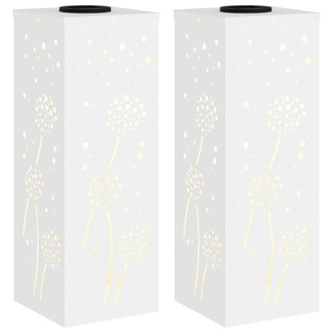 vidaXL Ηλιακό LED Φως Δρόμου 2 τμχ. Θερμό λευκό 18 x 18 x 50 εκ.