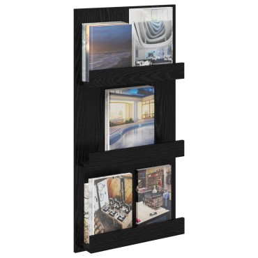 vidaXL Ράφι Περιοδικών Μαύρη Οξυά 51x11x102cm Επεξεργασμένο Ξύλο 1 τεμ.