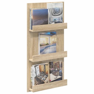 vidaXL Ράφι Περιοδικών Δρύς Sonoma 51x11x102cm Επεξεργασμένο Ξύλο 1 τεμ.