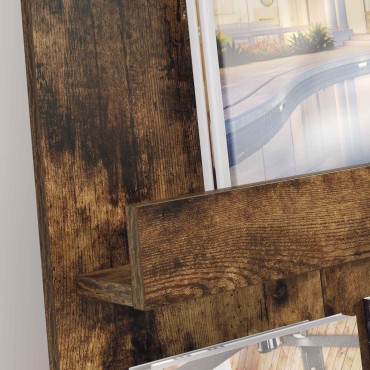 vidaXL Ράφι Περιοδικών με ράφι Καπνιστό Δρύς 51x11x102 εκ 1 τεμ.