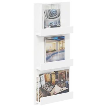 vidaXL Ράφι Περιοδικών Λευκό 43x11x102cm Επεξεργασμένο Ξύλο 1 τεμ.