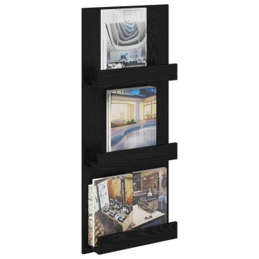 vidaXL Ράφι Περιοδικών Μαύρη Οξυά 43x11x102cm Επεξεργασμένο Ξύλο 1 τεμ.