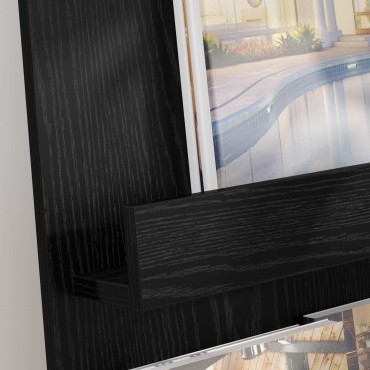 vidaXL Ράφι Περιοδικών Μαύρη Οξυά 43x11x102cm Επεξεργασμένο Ξύλο 1 τεμ.