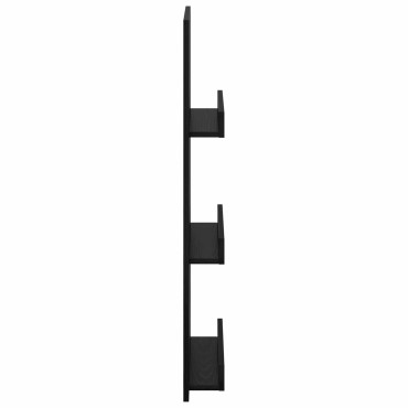 vidaXL Ράφι Περιοδικών Μαύρη Οξυά 43x11x102cm Επεξεργασμένο Ξύλο 1 τεμ.