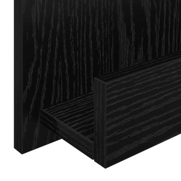 vidaXL Ράφι Περιοδικών Μαύρη Οξυά 43x11x102cm Επεξεργασμένο Ξύλο 1 τεμ.