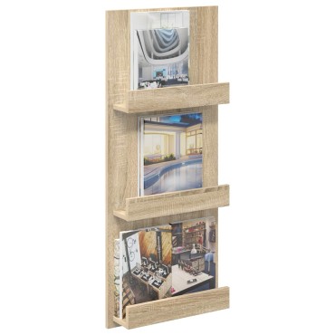 vidaXL Ράφι Περιοδικών Δρύς Sonoma 43x11x102cm Επεξεργασμένο Ξύλο 1 τεμ.