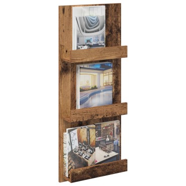 vidaXL Ράφι Περιοδικών Παλιό ξύλο 43x11x102cm Επεξεργασμένο Ξύλο 1 τεμ.