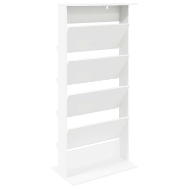 vidaXL Ράφι Περιοδικών Λευκό 70x41x156cm Επεξεργασμένο Ξύλο