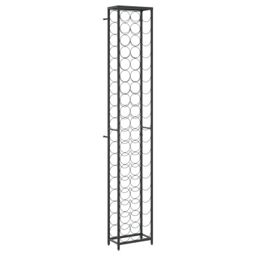 vidaXL Ραφιέρα Κρασιών 57 Μπουκ. Μαύρη 34x18x200cm Σφυρήλατο Σίδερο 1 τεμ.