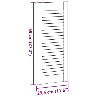 vidaXL Πορτάκι με Περσίδες 69x29,5 εκ. από Μασίφ Ξύλο Πεύκου
