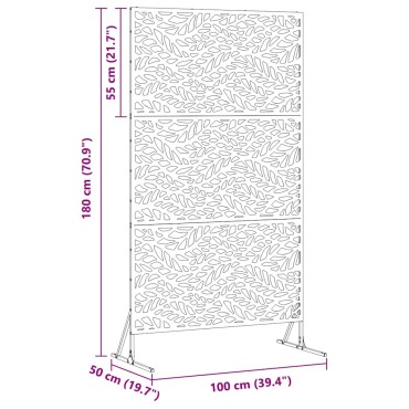 vidaXL Οθόνη Ιδιωτικότητας 100x50x180cm Σκ rusty