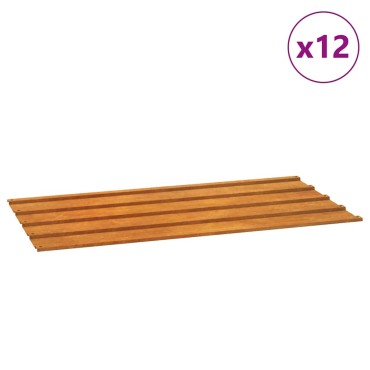 vidaXL Πάνελ Οροφής 12 τεμ. Σκουριασμ. 80x44εκ Ατσάλι Σκληρ. στον Αέρα