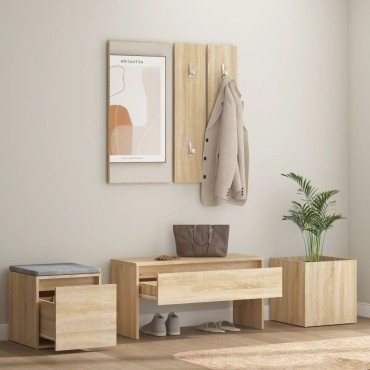 vidaXL Σετ Επίπλων Διαδρόμου Sonoma δρυς Επεξεργασμένο Ξύλο 80x30,5x40cm