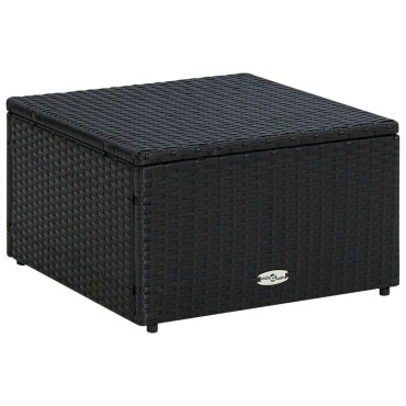 vidaXL Υποπόδιο Μαύρο 53x53x30cm από Συνθετικό Ρατάν 1 τεμ.