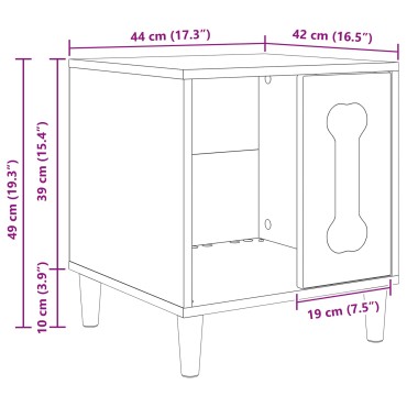 vidaXL Σπίτι Σκύλου Γκρι Σκυροδέματος 44 x 42 x 49 εκ.
