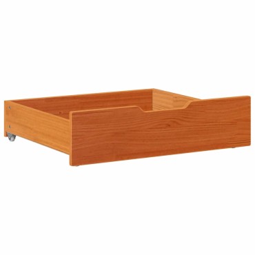 vidaXL Συρτάρια Κρεβατιού 2 τεμ 65x55x17 εκ. Καφέ Κεριού Μασίφ Πεύκο