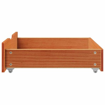 vidaXL Συρτάρια Κρεβατιού 2 τεμ 65x55x17 εκ. Καφέ Κεριού Μασίφ Πεύκο