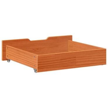 vidaXL Συρτάρια Κρεβατιού 2 τεμ 65x55x17 εκ. Καφέ Κεριού Μασίφ Πεύκο