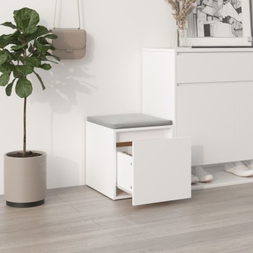 vidaXL Κουτί με Συρτάρι Λευκό 40,5x40x40cm Επεξεργασμένο Ξύλο