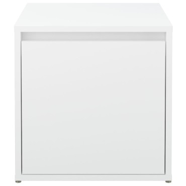 vidaXL Κουτί με Συρτάρι Λευκό 40,5x40x40cm Επεξεργασμένο Ξύλο