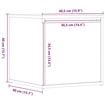 vidaXL Συρτάρι Box Artisan Δρυς 40,5x40x40cm Ξύλο μηχανής