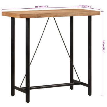 vidaXL Τραπέζι Μπαρ 110x55x107cm από Μασίφ Ξύλο Ακακίας & Σίδηρο 1 τεμ.
