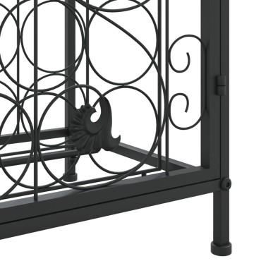 vidaXL Ραφιέρα Κρασιών 33 Μπουκ. Μαύρη 45x36x100cm Σφυρήλατο Σίδερο 1 τεμ.