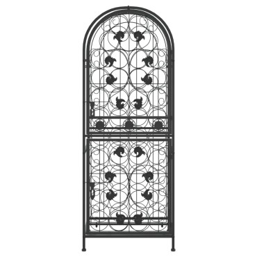 vidaXL Ραφιέρα Κρασιών 41 Μπουκ. Μαύρη 45x36x120cm Σφυρήλατο Σίδερο 1 τεμ.