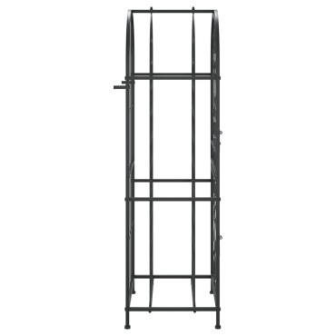 vidaXL Ραφιέρα Κρασιών 41 Μπουκ. Μαύρη 45x36x120cm Σφυρήλατο Σίδερο 1 τεμ.