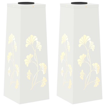 vidaXL Ηλιακό LED Φως Δρόμου 2 τμχ. Θερμό λευκό 18 x 18 x 50 εκ.