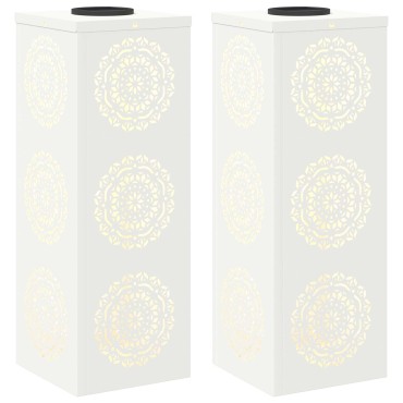 vidaXL Ηλιακό LED Φως Δρόμου 2 τμχ. Θερμό λευκό 18 x 18 x 50 εκ.