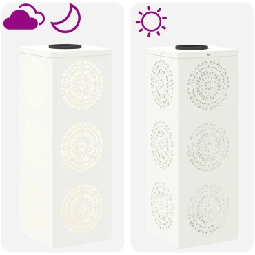 vidaXL Ηλιακό LED Φως Δρόμου 2 τμχ. Θερμό λευκό 18 x 18 x 50 εκ.