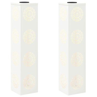 vidaXL Ηλιακό LED Φως Δρόμου 2 τμχ. Θερμό λευκό 18 x 18 x 80 εκ.