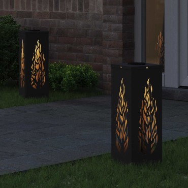 vidaXL Ηλιακό LED Φως Δρόμου 2 τμχ. Θερμό λευκό 18 x 18 x 50 εκ.