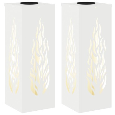 vidaXL Ηλιακό LED Φως Δρόμου 2 τμχ. Θερμό λευκό 18 x 18 x 50 εκ.