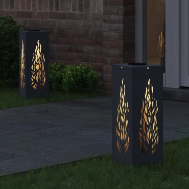 vidaXL Ηλιακό LED Φως Δρόμου 2 τμχ. Θερμό λευκό 18 x 18 x 50 εκ.