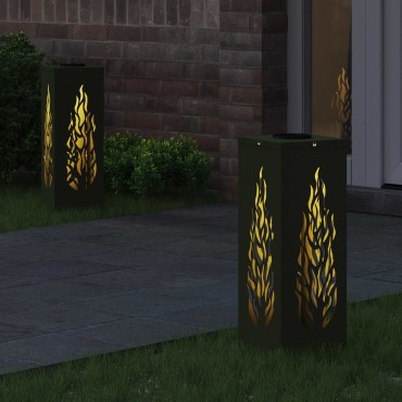 vidaXL Ηλιακό LED Φως Δρόμου 2 τμχ. Θερμό λευκό 18 x 18 x 50 εκ.