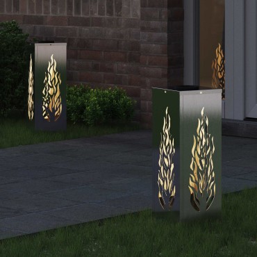 vidaXL Ηλιακό LED Φως Δρόμου 2 τμχ. Θερμό λευκό 18 x 18 x 50 εκ.