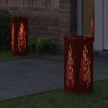 vidaXL Ηλιακό LED Φως Δρόμου 2 τμχ. Θερμό λευκό 18 x 18 x 50 εκ.