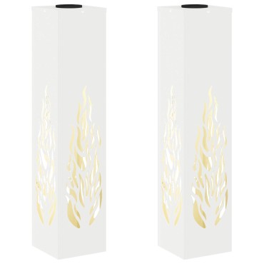vidaXL Ηλιακό LED Φως Δρόμου 2 τμχ. Θερμό λευκό 18 x 18 x 80 εκ.