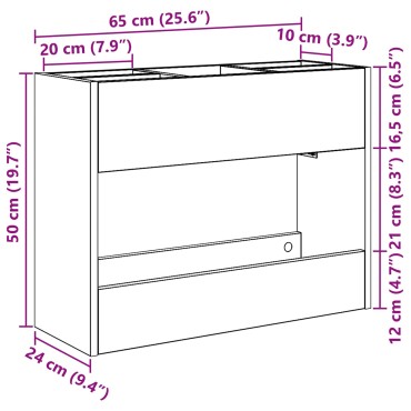 vidaXL Σχέδιο & βάση αποθήκευσης Μαύρη Οξυά 65 x 24 x 50 εκ
