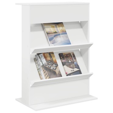vidaXL Ράφι Περιοδικών Λευκό 70x41x96cm Επεξεργασμένο Ξύλο