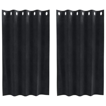 vidaXL Κουρτίνες συσκότισης 2 τμχ. Μαύρο 140x140cm Βελούδο