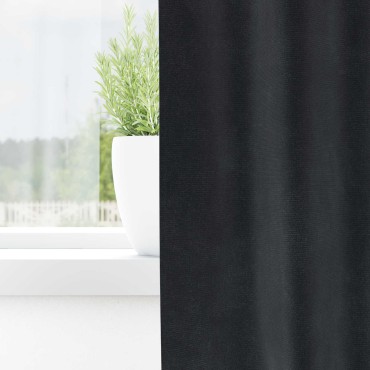 vidaXL Κουρτίνες 2 τμχ. Σκούρο Γκρι 140x140cm Βελούδο