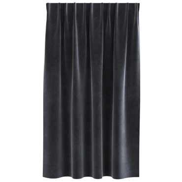 vidaXL Κουρτίνες 2 τμχ. Σκούρο Γκρι 140x140cm Βελούδο